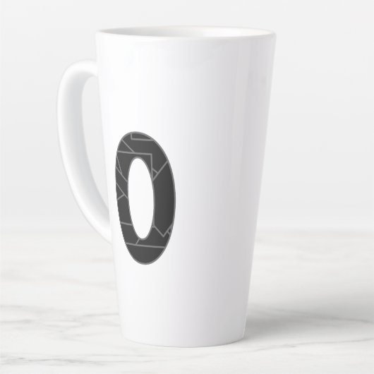 Die Zahl Null (0) in schwarz Milchtasse (Linke Ecke)