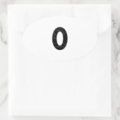 Die Zahl Null (0) in schwarz Ovaler Aufkleber (Tasche)