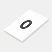 Die Zahl Null (0) in schwarz Post-it Klebezettel (angewinkelt)