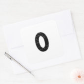 Die Zahl Null (0) in schwarz Quadratischer Aufkleber (Umschlag)