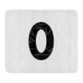 Die Zahl Null (0) in schwarz Schneidebrett (Vorderseite)