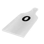 Die Zahl Null (0) in schwarz Schneidebrett (Ecke)