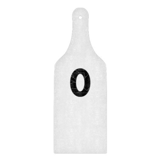 Die Zahl Null (0) in schwarz Schneidebrett (Vorderseite)