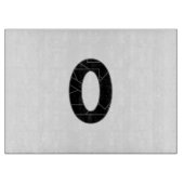Die Zahl Null (0) in schwarz Schneidebrett (Vorderseite)