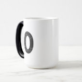 Die Zahl Null (0) in schwarz Verwandlungstasse (Vorderseite Links)