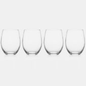 Die Zahl Null (0) in schwarz Weinglas Ohne Stiel (Links)