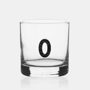 Die Zahl Null (0) in schwarz Whiskyglas