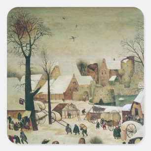 Die Zählung in Bethlehem Quadratischer Aufkleber