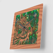 Die Zähmung des Tigers Quadratische Wanduhr (Winkel)