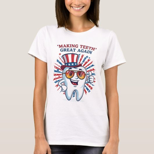 Die Zähne wieder groß 4. Juli Amerika USA T-Shirt (Vorderseite)