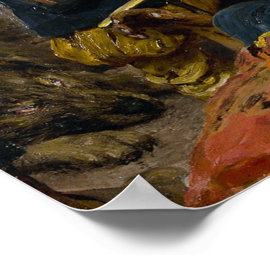 Die zaporozhyischen Kossacks von Ilya Repin Poster (Ecke)