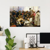 Die zaporozhyischen Kossacks von Ilya Repin Poster (Heimbüro)