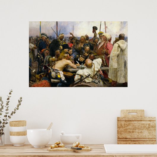 Die zaporozhyischen Kossacks von Ilya Repin Poster (Küche)