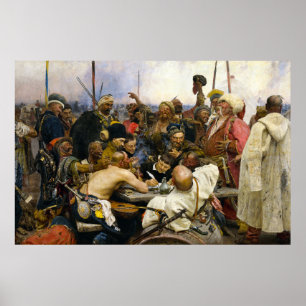 Die zaporozhyischen Kossacks von Ilya Repin Poster