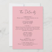 Die zarte Blüte in einer Hochzeitsfeier Einladung (Rückseite)