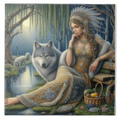 Die Zauberei Monlit im Mystischen Wald Fliese (Vorderseite)