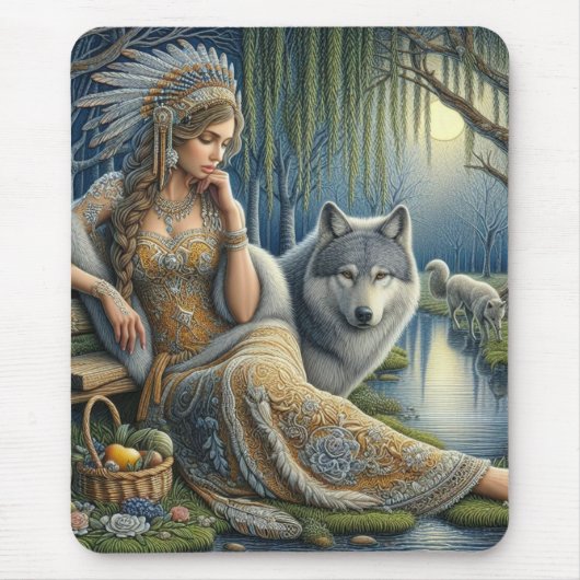 Die Zauberei Monlit im Mystischen Wald Mousepad (Vorne)