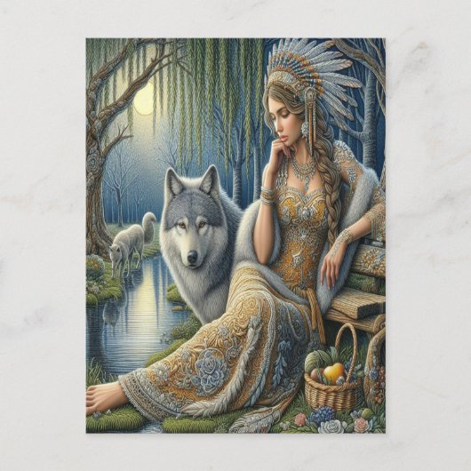 Die Zauberei Monlit im Mystischen Wald Postkarte (Vorderseite)