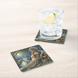 Die Zauberei Monlit im Mystischen Wald Rechteckiger Pappuntersetzer