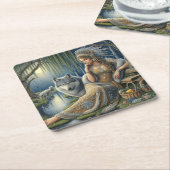 Die Zauberei Monlit im Mystischen Wald Rechteckiger Pappuntersetzer (angewinkelt)