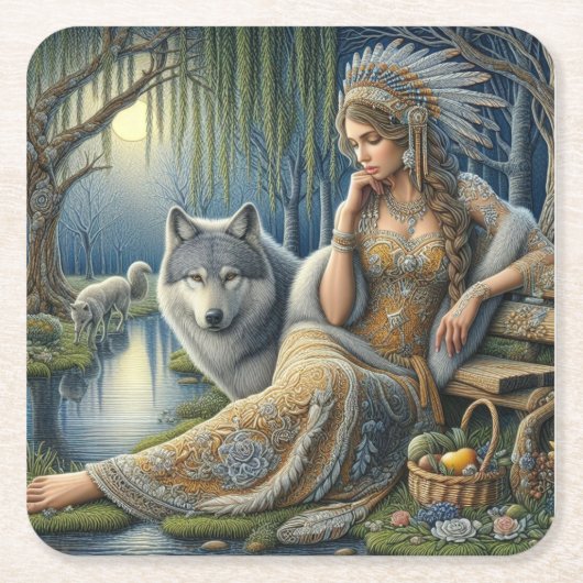 Die Zauberei Monlit im Mystischen Wald Rechteckiger Pappuntersetzer (Vorderseite)