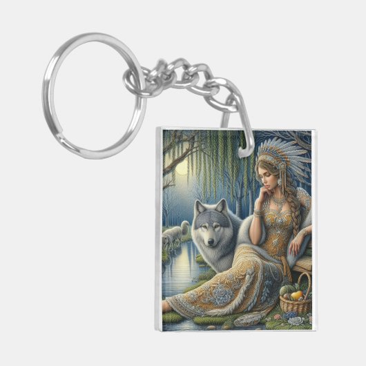 Die Zauberei Monlit im Mystischen Wald Schlüsselanhänger (Vorderseite links)