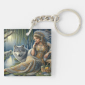 Die Zauberei Monlit im Mystischen Wald Schlüsselanhänger (Rückseite)