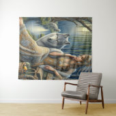 Die Zauberei Monlit im Mystischen Wald Wandteppich (Beispiel (Horizontal))