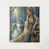 Die Zauberei Monlit im Mystischen Wald Wandteppich (Vorderseite)