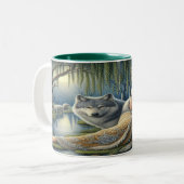 Die Zauberei Monlit im Mystischen Wald Zweifarbige Tasse (Vorderseite Links)