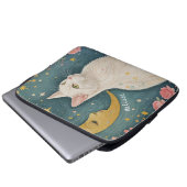 Die zauberhafte weiße Katze mit grünen Augen Laptopschutzhülle (Vorne Knopf)