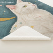 Die zauberhafte weiße Katze mit grünen Augen Sherpadecke (3/4)