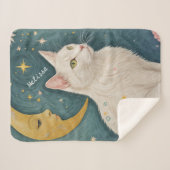 Die zauberhafte weiße Katze mit grünen Augen Sherpadecke (Vorderseite (Horizontal))