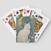 Die zauberhafte weiße Katze mit grünen Augen Spielkarten (Rückseite)