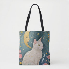 Die zauberhafte weiße Katze mit grünen Augen Tasche