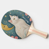 Die zauberhafte weiße Katze mit grünen Augen Tischtennis Schläger (Seitenansicht)