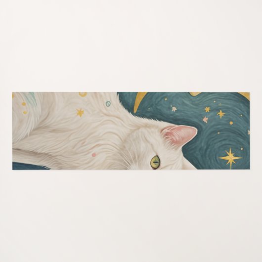 Die zauberhafte weiße Katze mit grünen Augen Yogamatte (Rückseite (Horizontal))