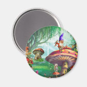 Die zauberhaften Gnome Pilze Blumengärten Magnet (Vorderseite/Rückseite)