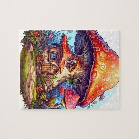 Die zauberhaften Gnome Pilze Blumengärten Puzzle (Horizontal)