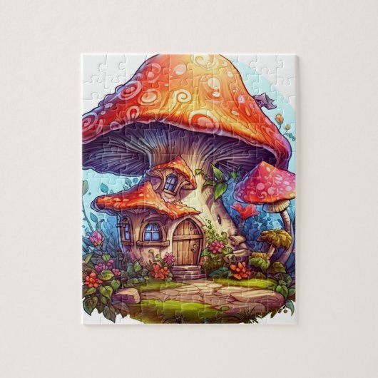Die zauberhaften Gnome Pilze Blumengärten Puzzle (Vertikal)