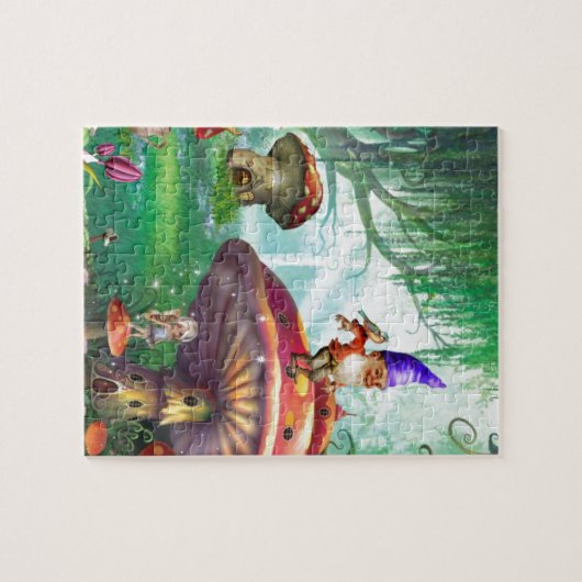 Die zauberhaften Gnome Pilze Blumengärten Puzzle (Horizontal)