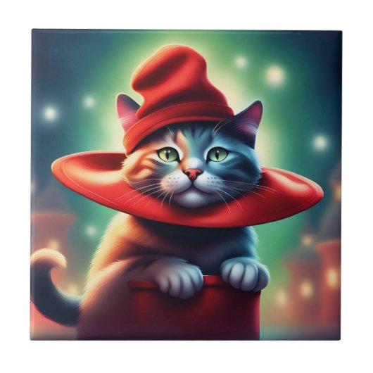 die Zauberkatze Fliese (Vorderseite)
