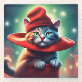 die Zauberkatze Glasuntersetzer (Vorderseite)