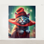 die Zauberkatze Wandteppich (Vorderseite)
