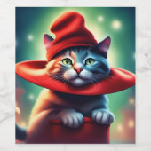 die Zauberkatze Weinetikett (Einzelnes Label)