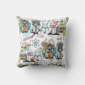 Die Zebra Mad Scientists drucken Kissen (Vorderseite)