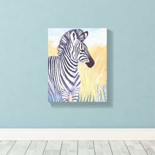 Die Zebra | Safari Leinwanddruck (Insitu (Holzboden))