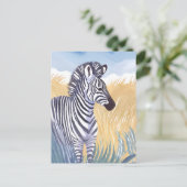 Die Zebra | Safari Postkarte (Stehend Vorderseite)