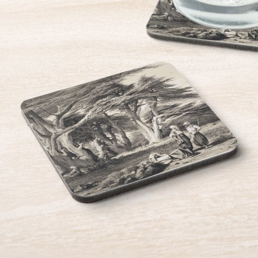 Die Zedern vom Libanon, graviert von Freeman Getränkeuntersetzer (Linke Seite)