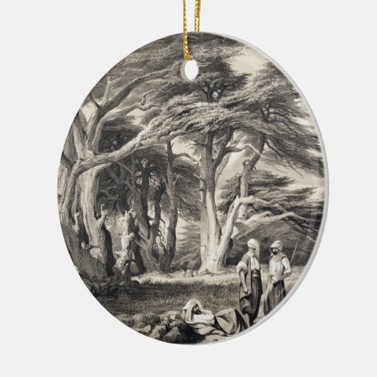 Die Zedern vom Libanon, graviert von Freeman Keramikornament (Links)